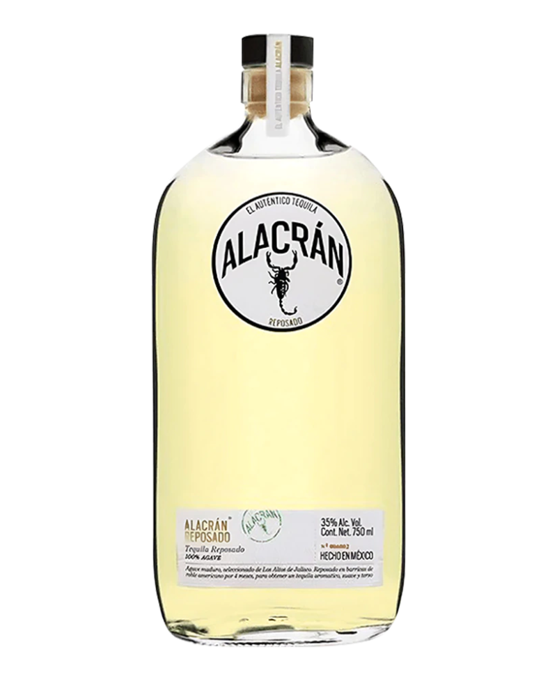 Tequila Alacrán Reposado se caracteriza por su sabor suave y equilibrado, con notas de agave cocido, caramelo, roble y vainilla.