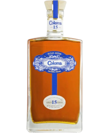 Ron Hacienda Coloma 15 años es un ron colombiano premium elaborado con caña de azúcar y añejado en barricas ex-bourbon y barricas de roble de licor de café.