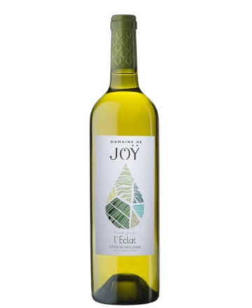 Vino Joy l'Eclat es un vino blanco francés originario de la región de Gascuña. Se caracteriza por su frescura y vivacidad, con aromas intensos a frutas tropicales.