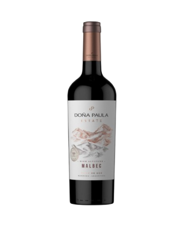 Vino Doña Paula Estate Malbec es un vino tinto argentino producido en el Valle de Uco, una de las regiones vitivinícolas más altas de Mendoza.