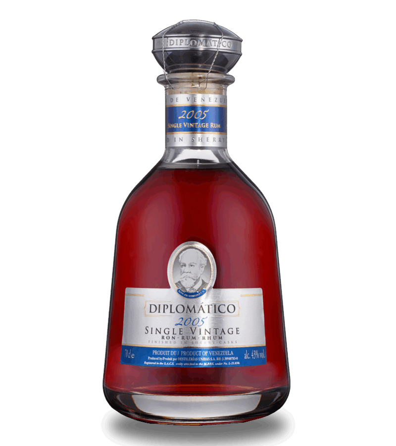 Ron Diplomático Single Vintage es un ron venezolano super premium, elaborado a partir de una única cosecha de caña de azúcar cuidadosamente seleccionada.